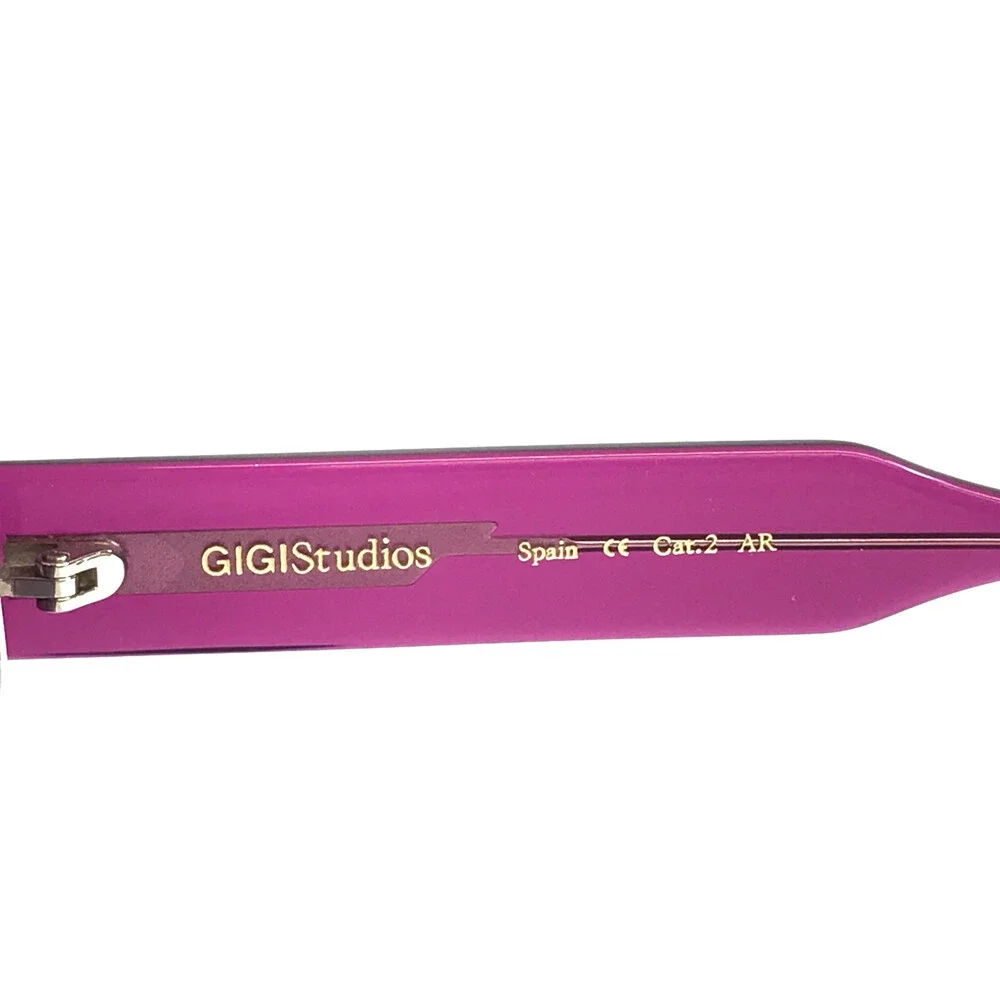 Gigi Studios Sunglasses LAURA 6454/11 Clear Purple Frame w/ Blue Gradient Lenses